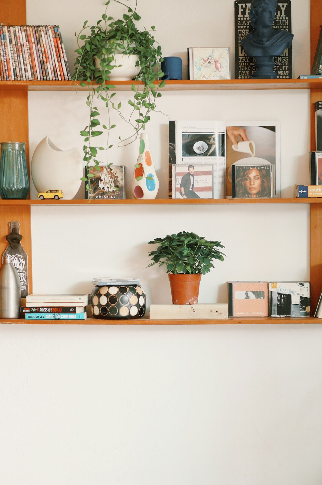 smart speaker on shelf