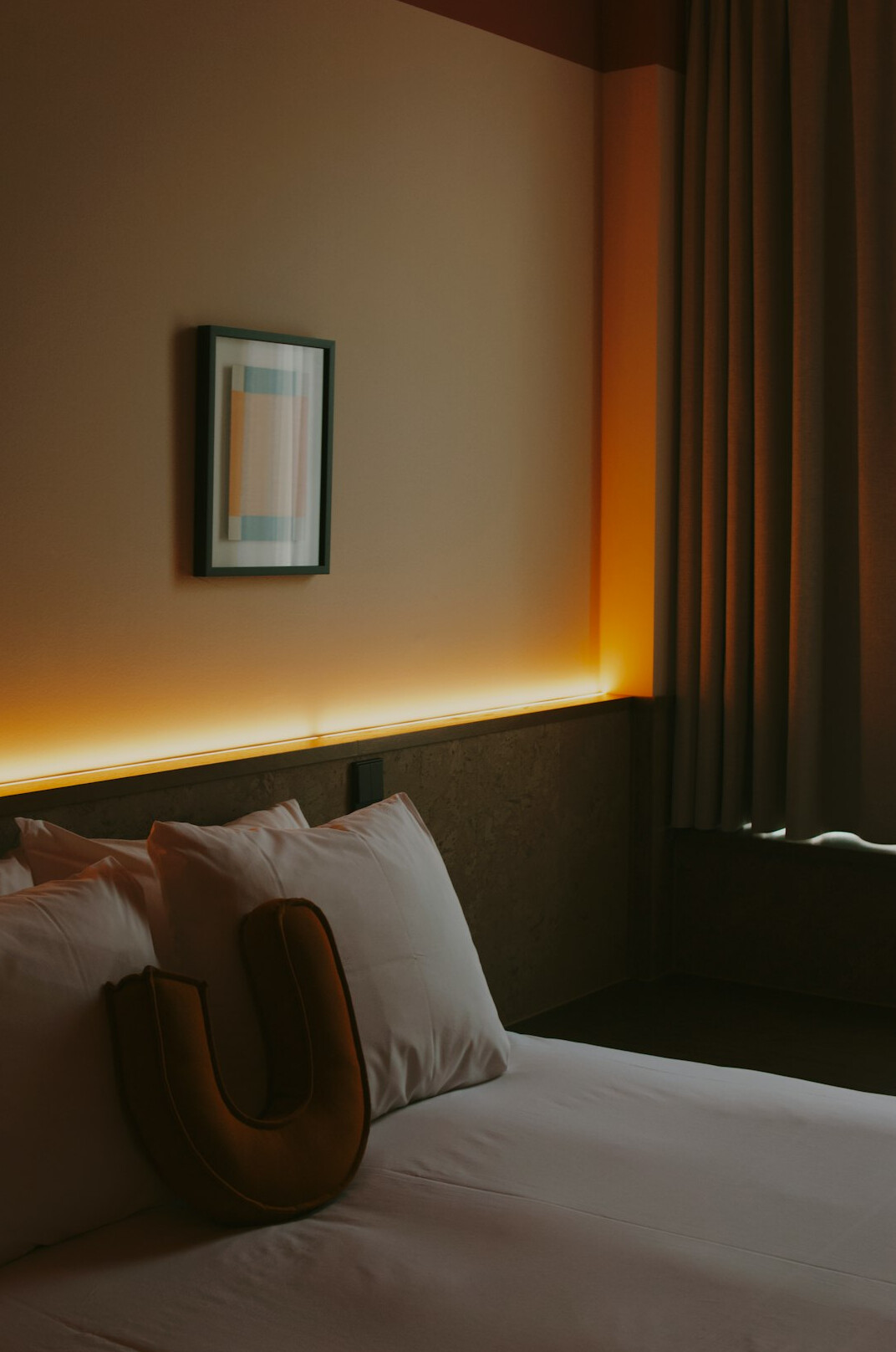 cozy bedroom with smart lights