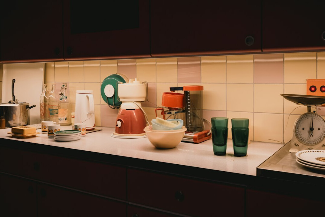 cozy modern kitchen with gadgets